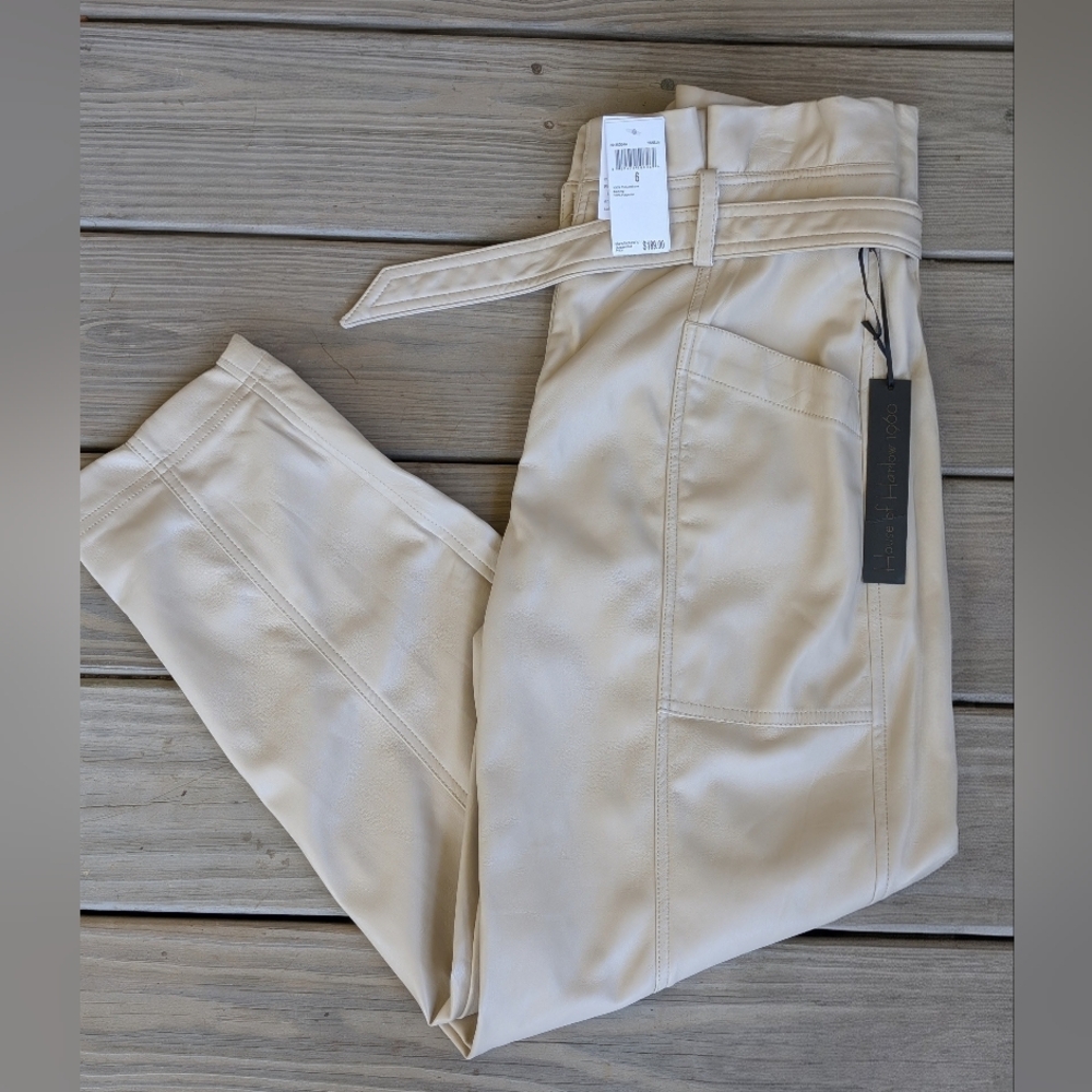 House Of Harlow Cream High-Waisted Pants